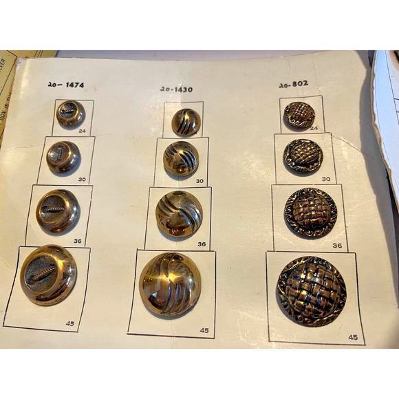 Button Co Salesman Sample Cards Psychedelic Fancy Designs and Mercury Head - Picture 3 of 6